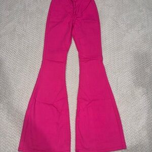 Vibrant Pink Bell Bottom Jeans